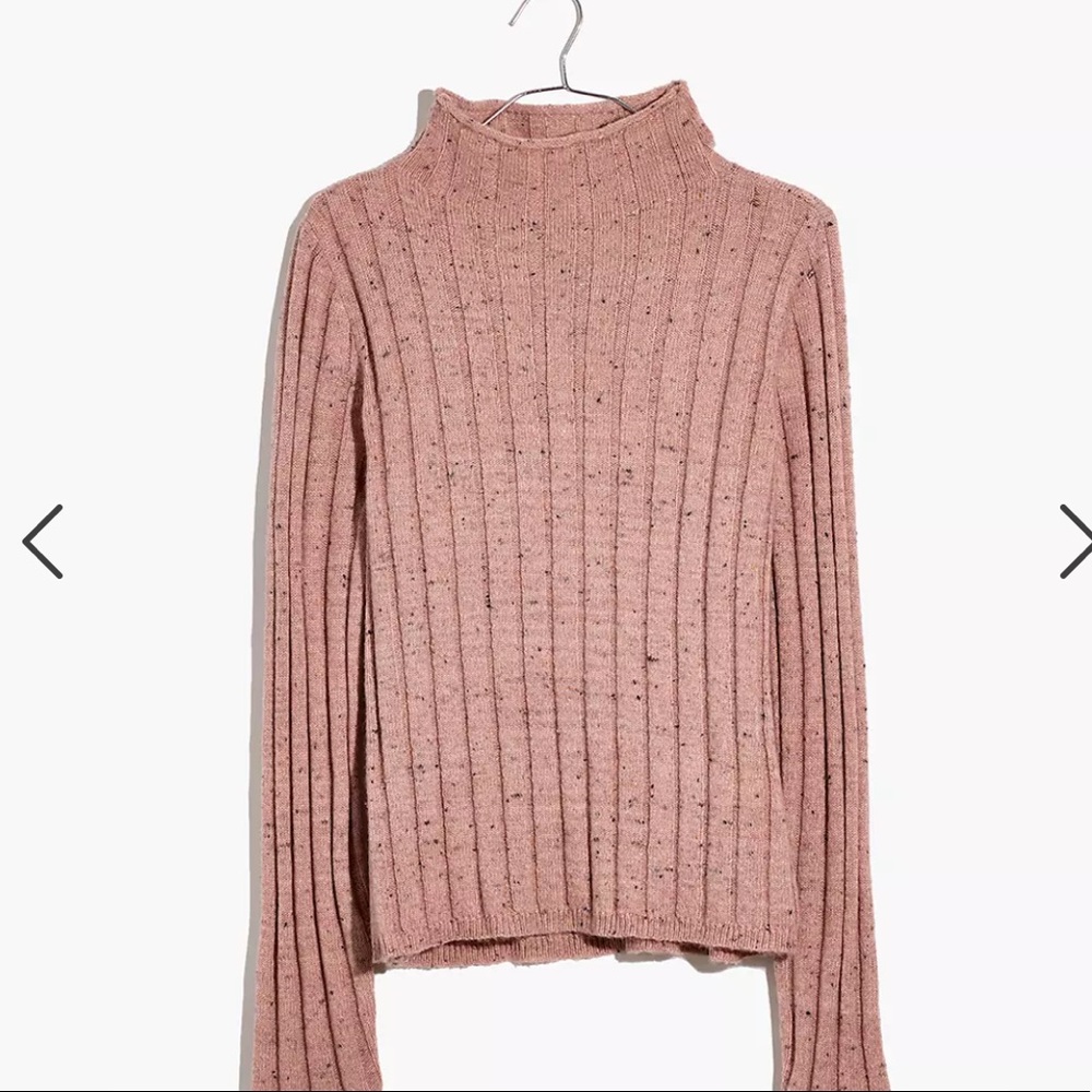 Madewell Donegal Evercrest Turtleneck Sweater in Coziest Yarn in Soft Nude Pink
